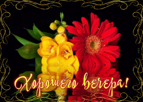 Picture оригинальная открытка с цветами хорошего вечера!
