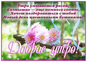 Картинка открытка доброе утро с розовыми цветами