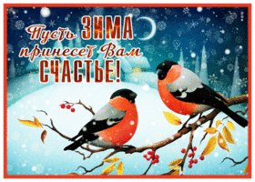 Открытка открытка пусть зима принесёт вам счастье