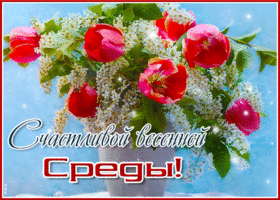 Picture открытка с цветами счастливой весенней среды!