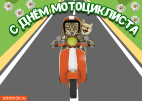 Открытка открытка с днём мотоциклиста 18 июня