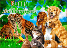 Картинка открытка с днем животных с анимацией