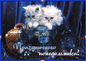 Postcard открытка с котятами праздничного понедельника