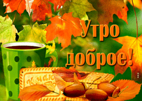 Картинка открытка утро доброе с чаем и печеньем