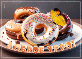Picture вдохновляющая открытка с пончиками доброе утро!