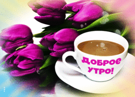 Postcard завораживающая открытка с тюльпанами доброе утро!