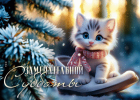 Picture зажигающая анимационная открытка с котенком замечательной субботы